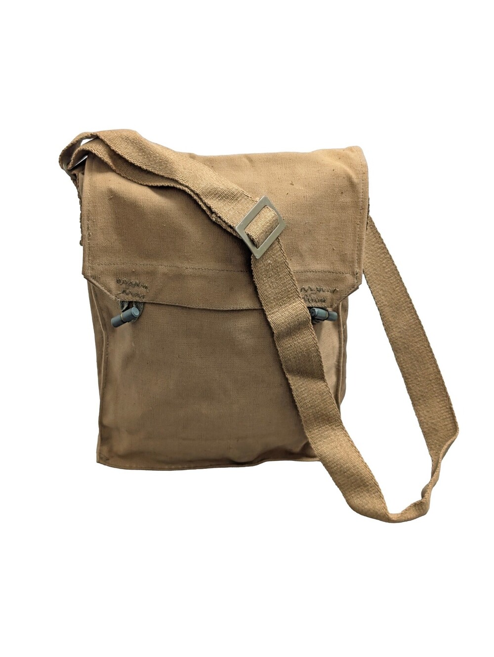 Czech Army 1950s Gas Mask Bag Canvas Shoulder Bag M52 Toggle